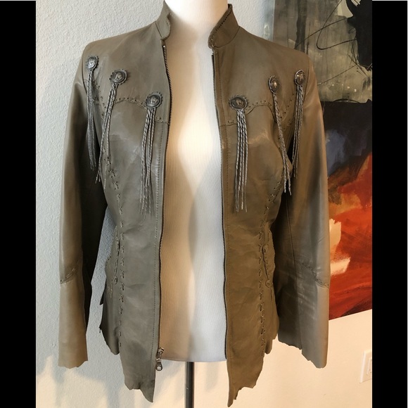 Tribe America Jackets & Blazers - TRIBE AMERICA Leather Fringe Buffalo Nickel Jacket